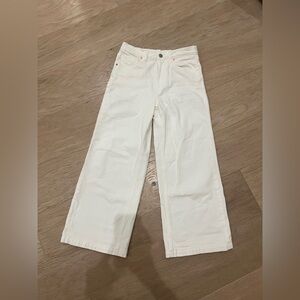 Gap white wide leg cropped jeans